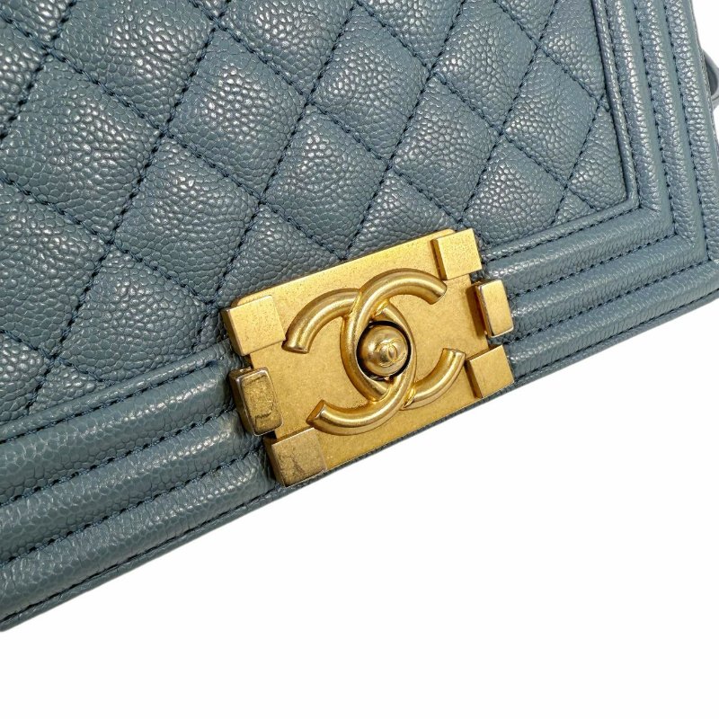 【2507】Chanel 香奈兒Le Boy Small Lagoon Green Crossbody Bag 25 系列魚子醬色真皮手袋-4