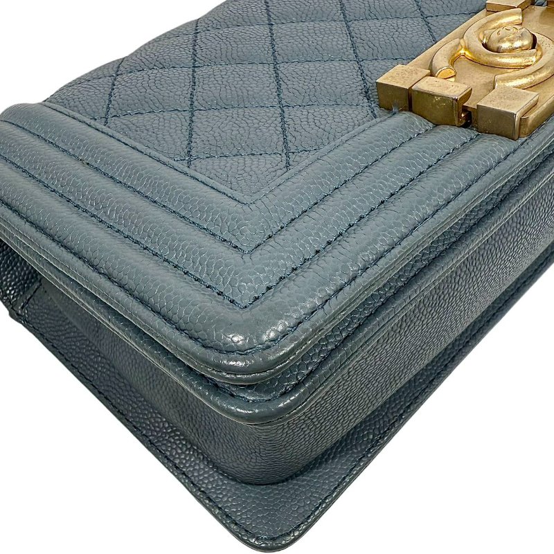 【2507】Chanel 香奈兒Le Boy Small Lagoon Green Crossbody Bag 25 系列魚子醬色真皮手袋-6