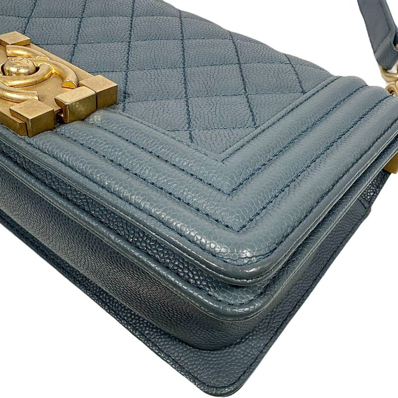 【2507】Chanel 香奈兒Le Boy Small Lagoon Green Crossbody Bag 25 系列魚子醬色真皮手袋-7