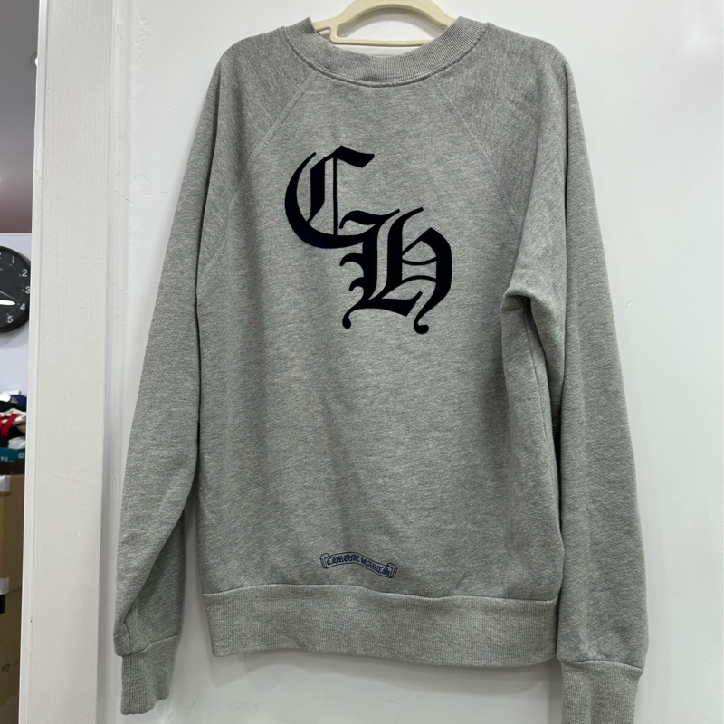 Chrome Hearts 克羅心灰色三十字植絨圓領衛衣 S碼-1