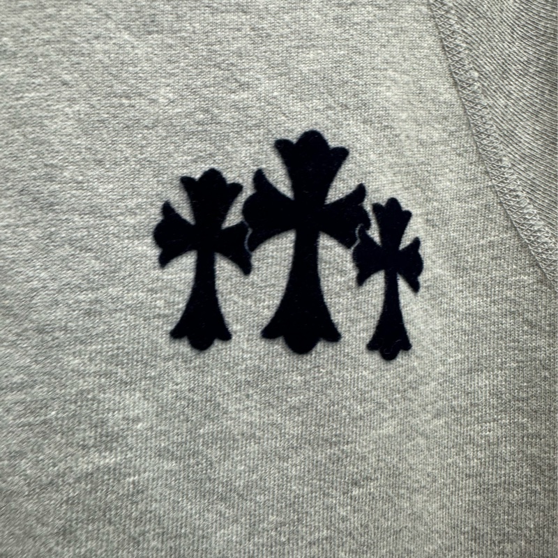 Chrome Hearts 克羅心灰色三十字植絨圓領衛衣 S碼-2