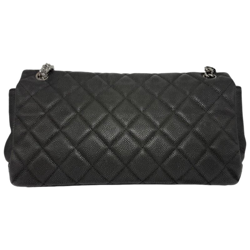 【2461】香奈兒Chanel經典翻蓋 中號 黑色斜挎包 16 系列魚子醬色皮革-1