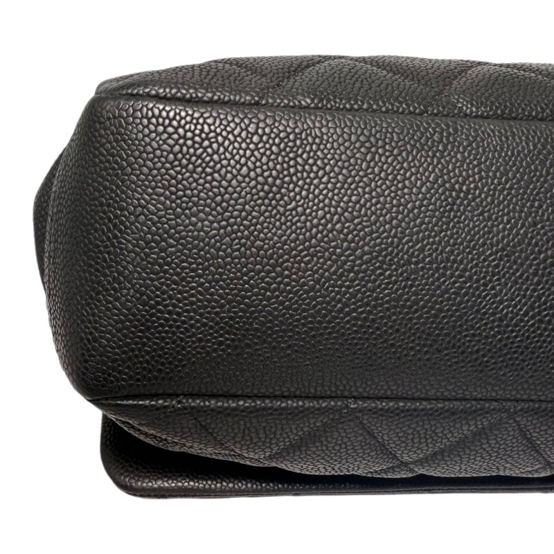 【2461】香奈兒Chanel經典翻蓋 中號 黑色斜挎包 16 系列魚子醬色皮革-6