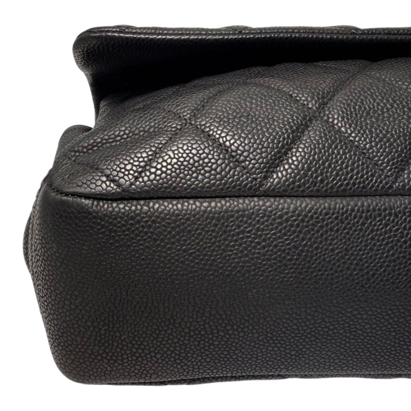 【2461】香奈兒Chanel經典翻蓋 中號 黑色斜挎包 16 系列魚子醬色皮革-7