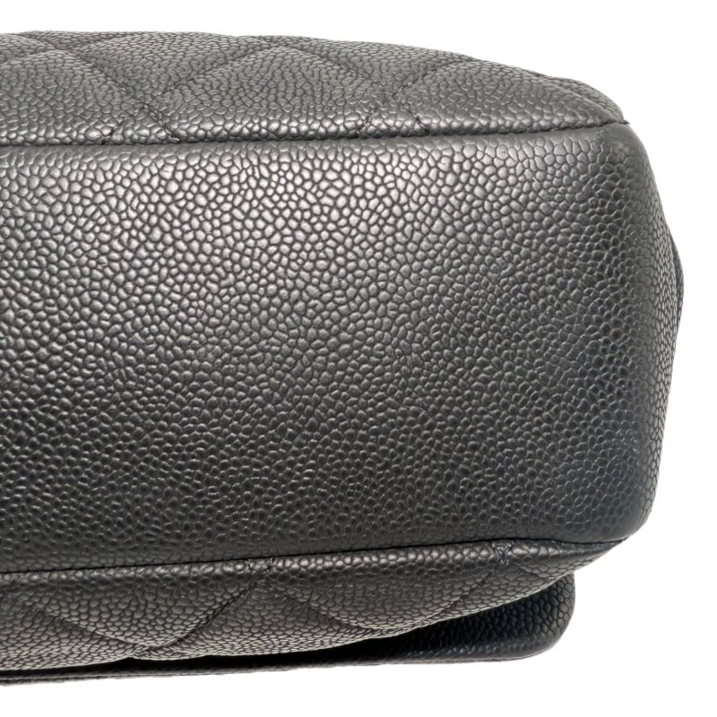 【2461】香奈兒Chanel經典翻蓋 中號 黑色斜挎包 16 系列魚子醬色皮革-8