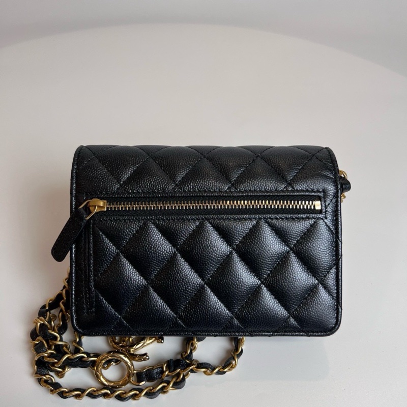 Chanel WOC 調節釦 23B 可調式mini WOC 荔枝牛皮 晶片款-5