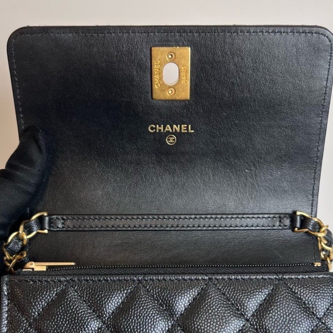 Chanel WOC 調節釦 23B 可調式mini WOC 荔枝牛皮 晶片款-15