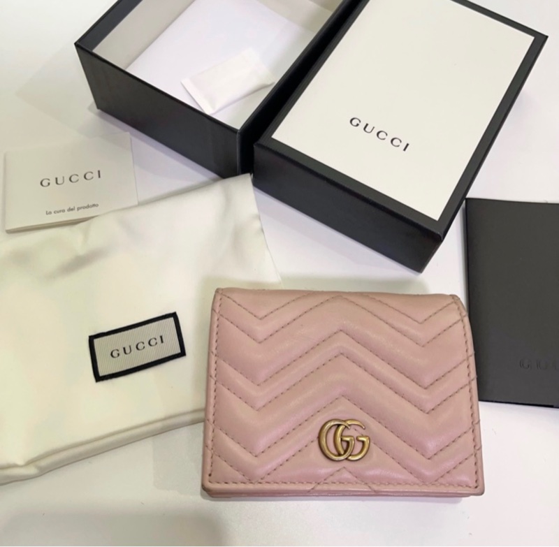 GUCCI GG Marmont 牛皮雙G 短夾 錢包-0