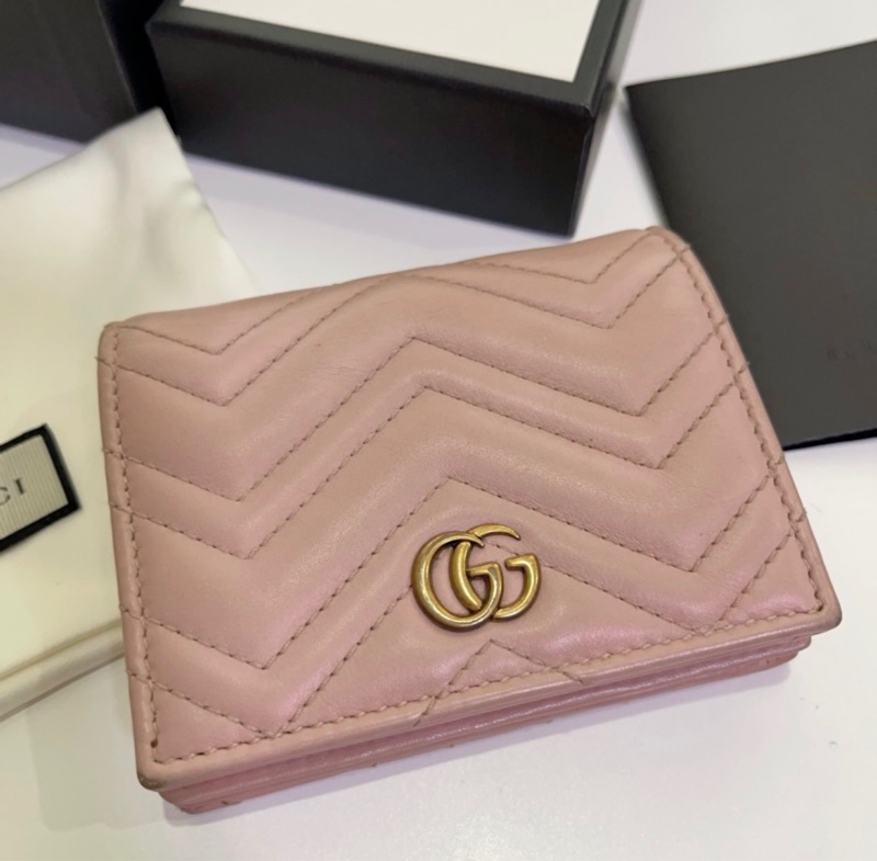 GUCCI GG Marmont 牛皮雙G 短夾 錢包-1
