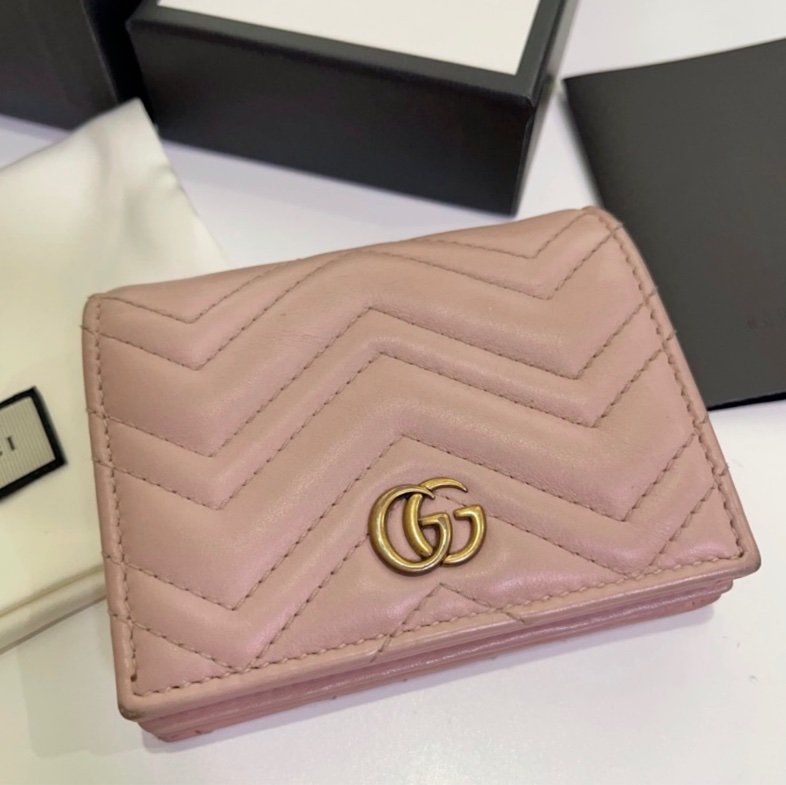 GUCCI GG Marmont 牛皮雙G 短夾 錢包-5
