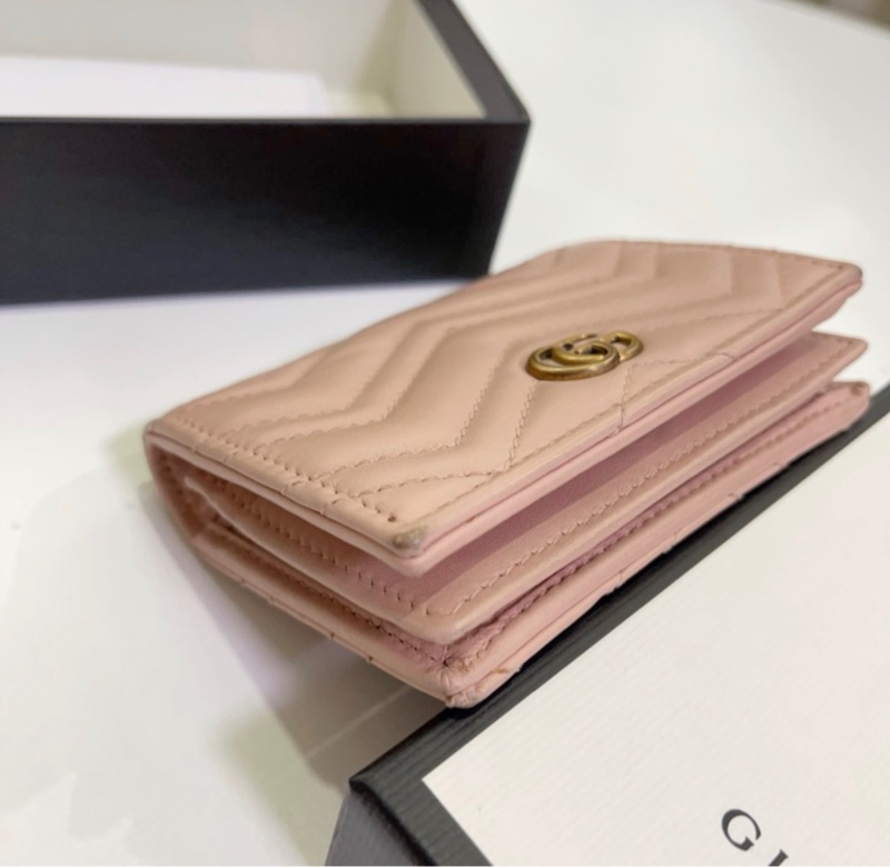 GUCCI GG Marmont 牛皮雙G 短夾 錢包-8