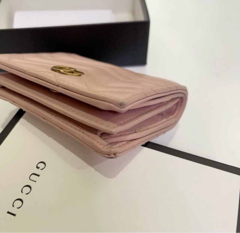 GUCCI GG Marmont 牛皮雙G 短夾 錢包-9