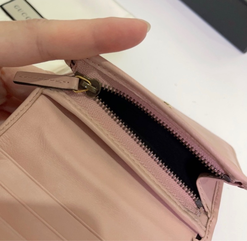 GUCCI GG Marmont 牛皮雙G 短夾 錢包-12