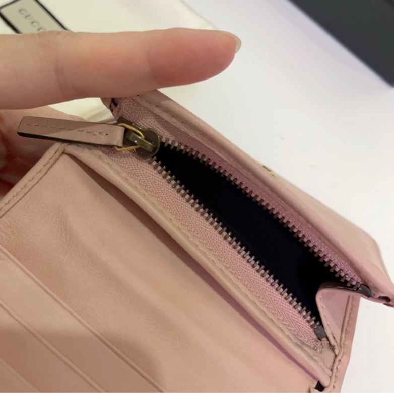 GUCCI GG Marmont 牛皮雙G 短夾 錢包-14