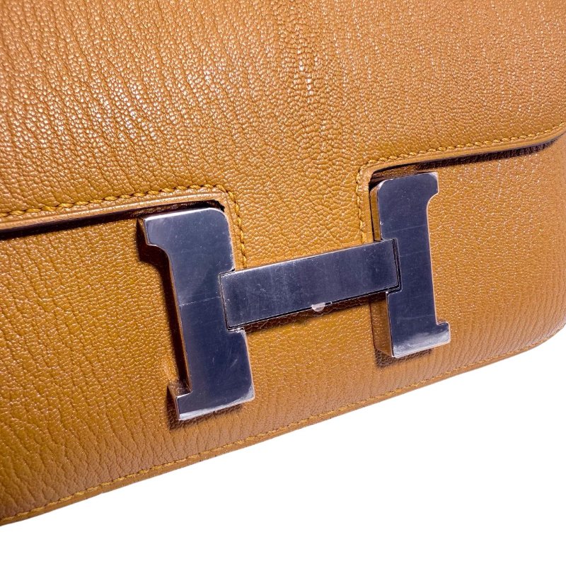 ［ 3765］ Hermès CONSTANCE 19 (牛皮紙色)山羊皮 銀扣-6