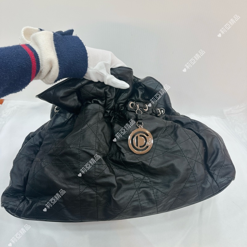 莉亞精品♡ Dior黑銀雲朵鏈條包 二手美包-2