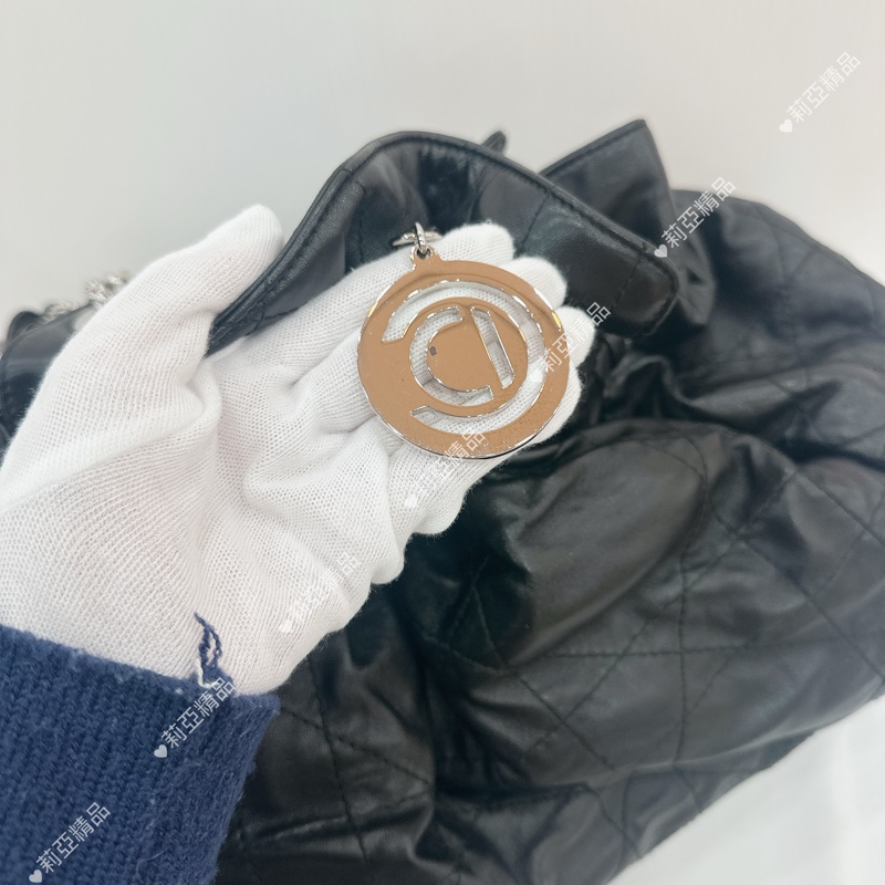 莉亞精品♡ Dior黑銀雲朵鏈條包 二手美包-12