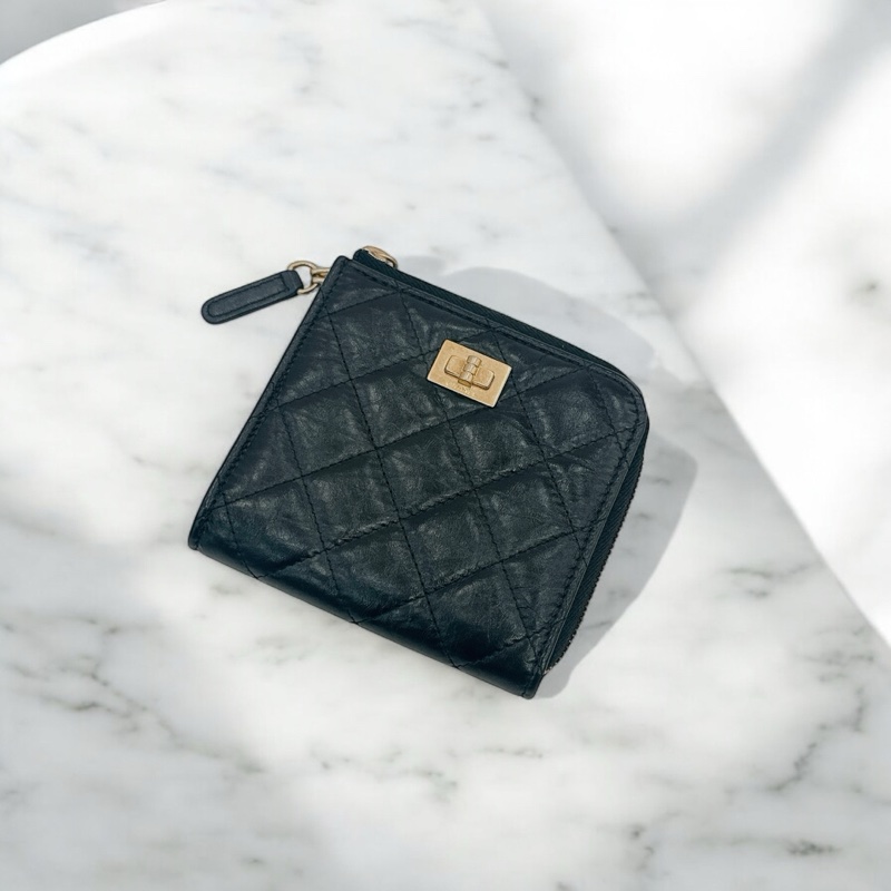 莉亞精品♡ Chanel 2.55 L型短夾 二手美品-0