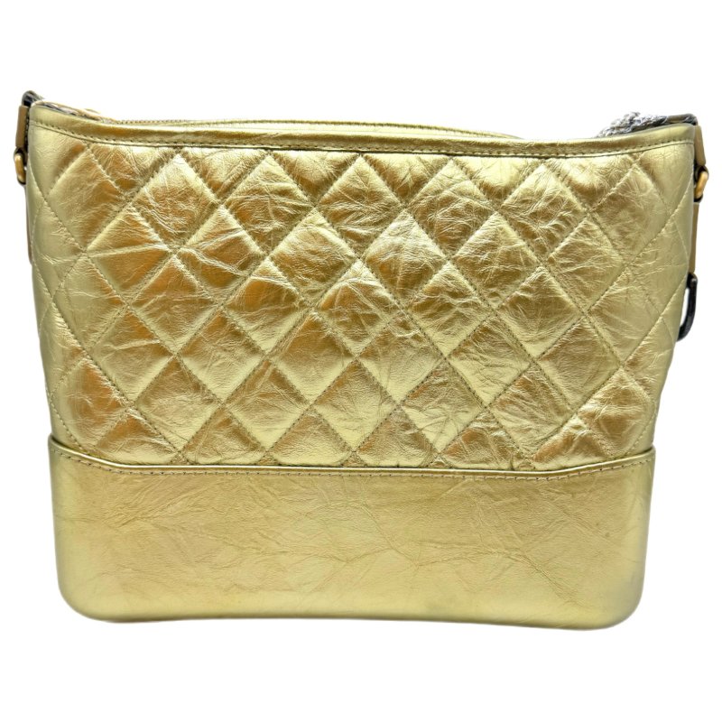 【2029】香奈兒 Gabrielle流浪包 中號 金色斜背包 25 系列小牛皮-1