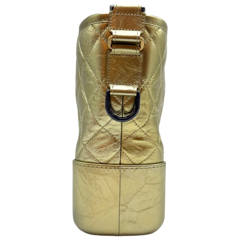 【2029】香奈兒 Gabrielle流浪包 中號 金色斜背包 25 系列小牛皮-2