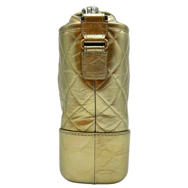 【2029】香奈兒 Gabrielle流浪包 中號 金色斜背包 25 系列小牛皮-3