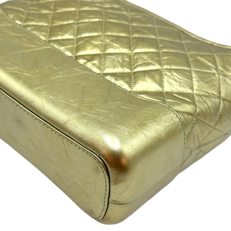 【2029】香奈兒 Gabrielle流浪包 中號 金色斜背包 25 系列小牛皮-7