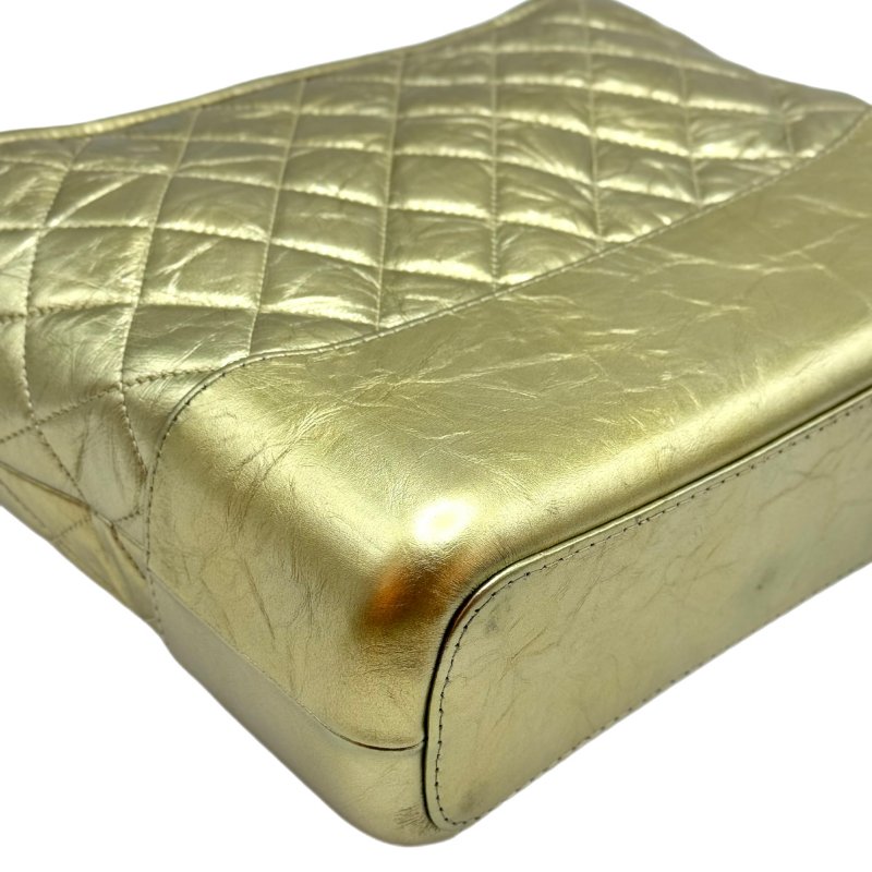 【2029】香奈兒 Gabrielle流浪包 中號 金色斜背包 25 系列小牛皮-8