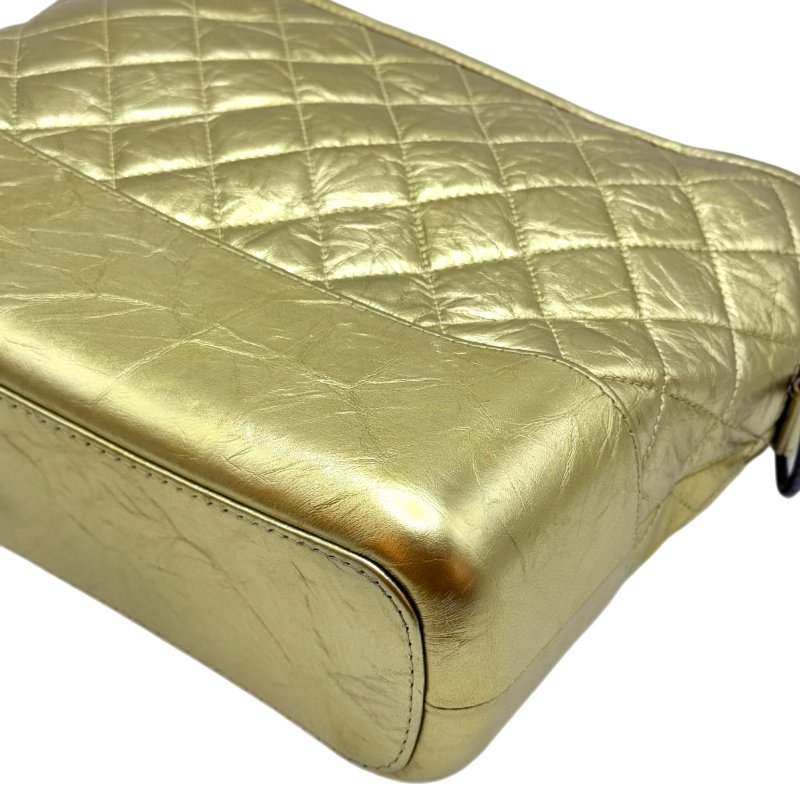 【2029】香奈兒 Gabrielle流浪包 中號 金色斜背包 25 系列小牛皮-9