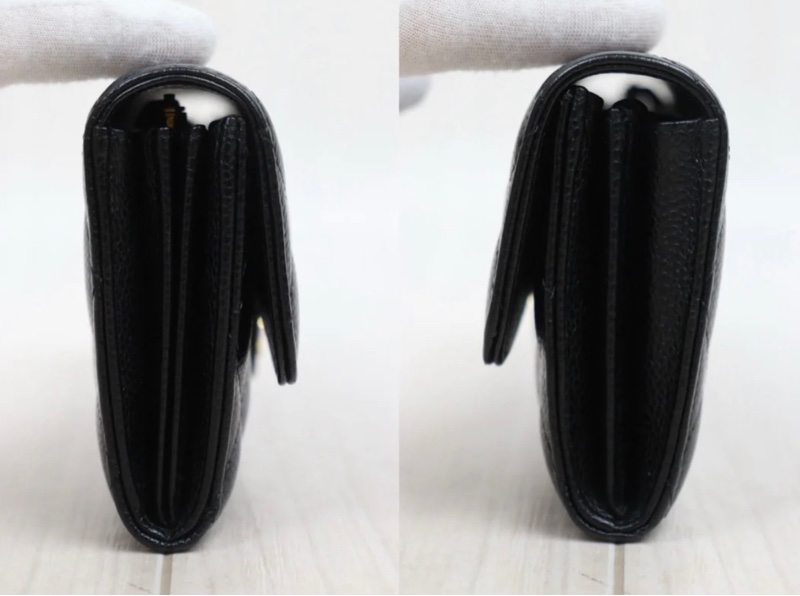 「JL精品代購」98新 Chanel 香奈兒 荔枝牛皮 翻蓋長夾-2