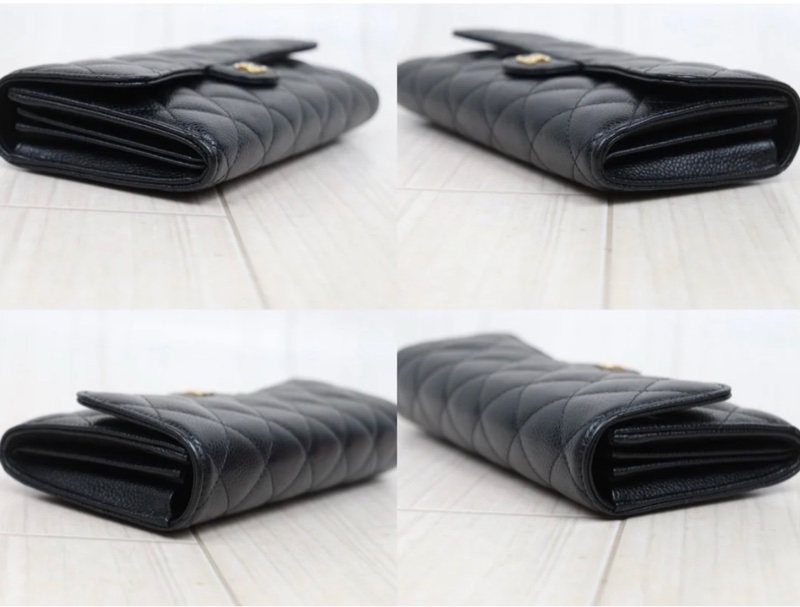 「JL精品代購」98新 Chanel 香奈兒 荔枝牛皮 翻蓋長夾-4