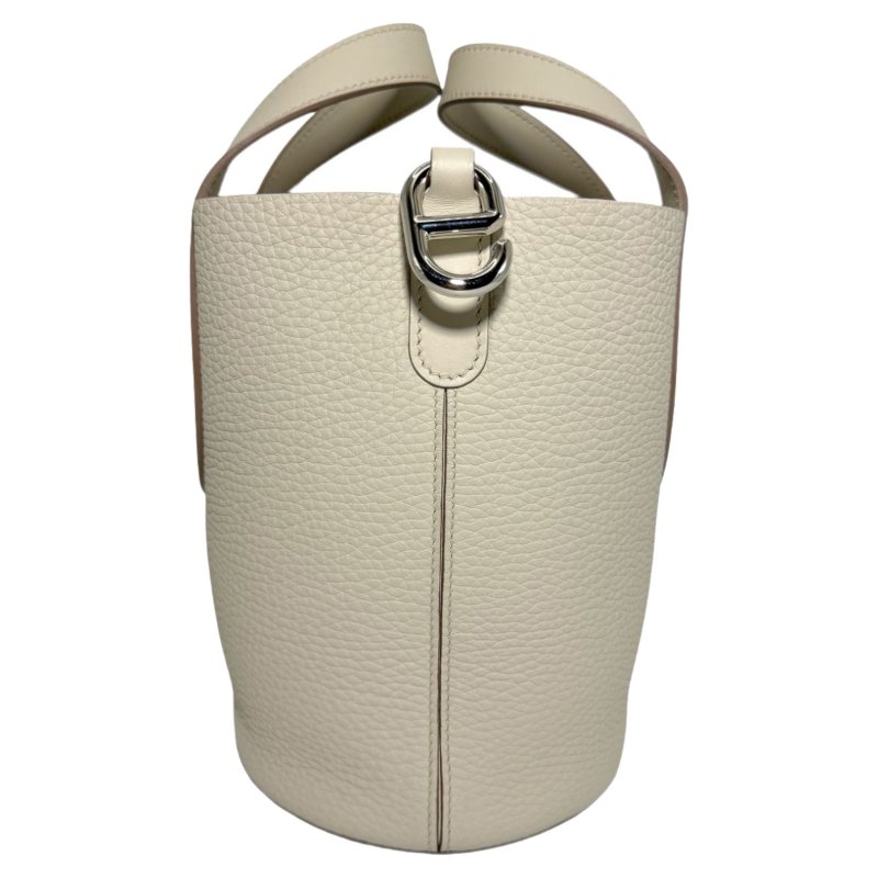 ［ 2706］ Hermes 愛馬仕 PICOTIN (冰川白）TC皮 銀扣-1