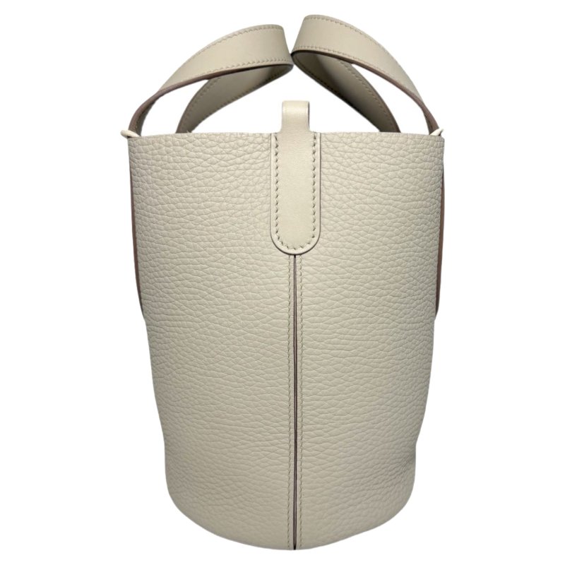 ［ 2706］ Hermes 愛馬仕 PICOTIN (冰川白）TC皮 銀扣-2