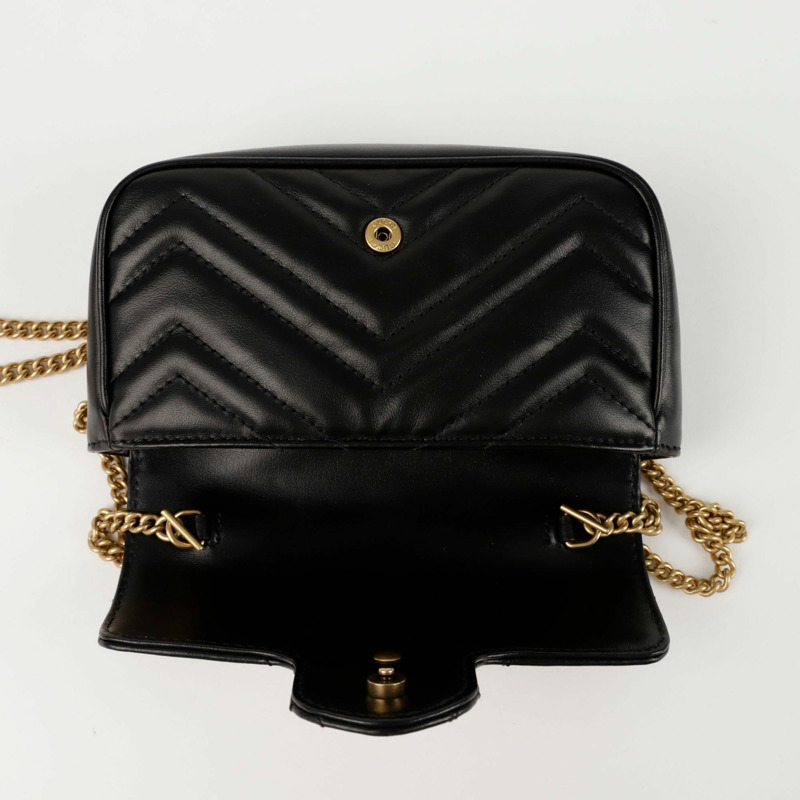 GUCCI GG Marmont 超迷你鏈條單肩斜背包 476433-6