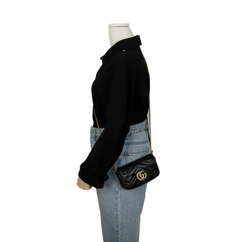 GUCCI GG Marmont 超迷你鏈條單肩斜背包 476433-8