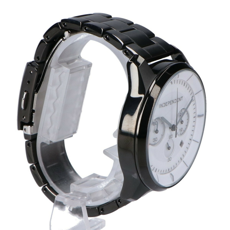 CITIZEN KF5-144-11 INDEPENDENT 永恆系列計時碼錶太陽能男士手錶,黑色-4