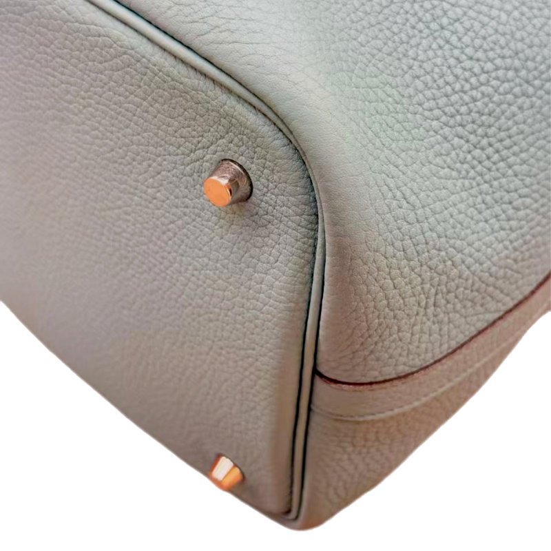 ［2226］HERMES 愛馬仕 Picotin Lock 22 銀扣 TC皮 菜籃子水桶包手提包 糖果藍 -8