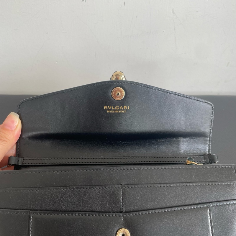 Bvlgari黑色蛇頭鏈條包woc 手提包-6