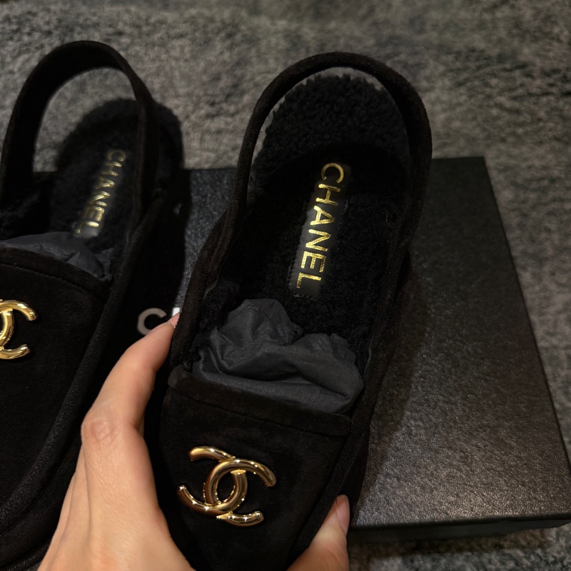 香奈兒毛絨樂福鞋-2