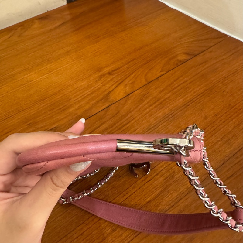 chanel粉色手提小包/晚宴包-8