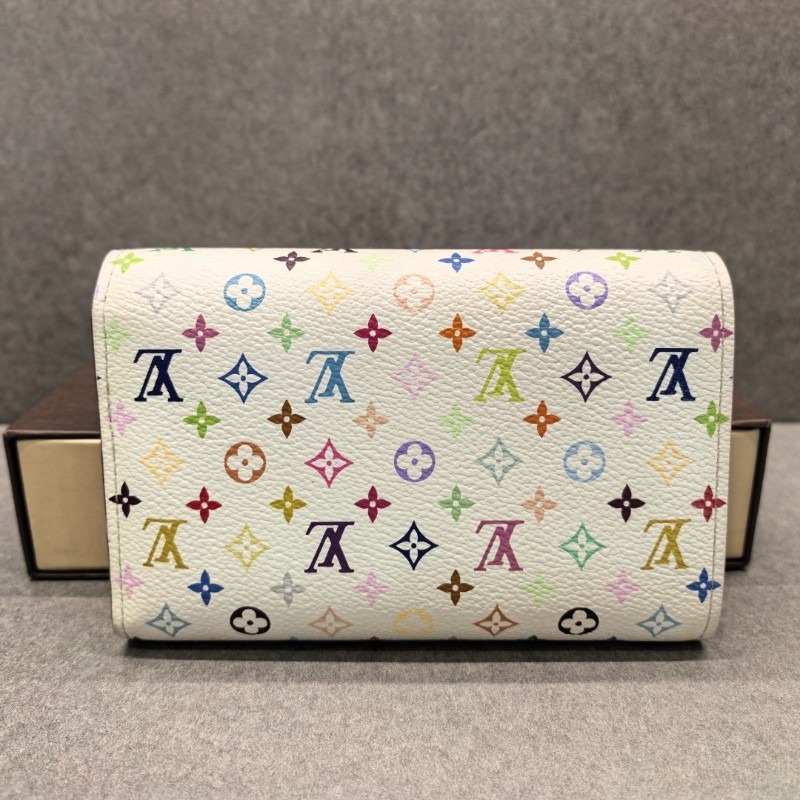 LV路易威登 白三彩中長款錢包 三折錢夾-1