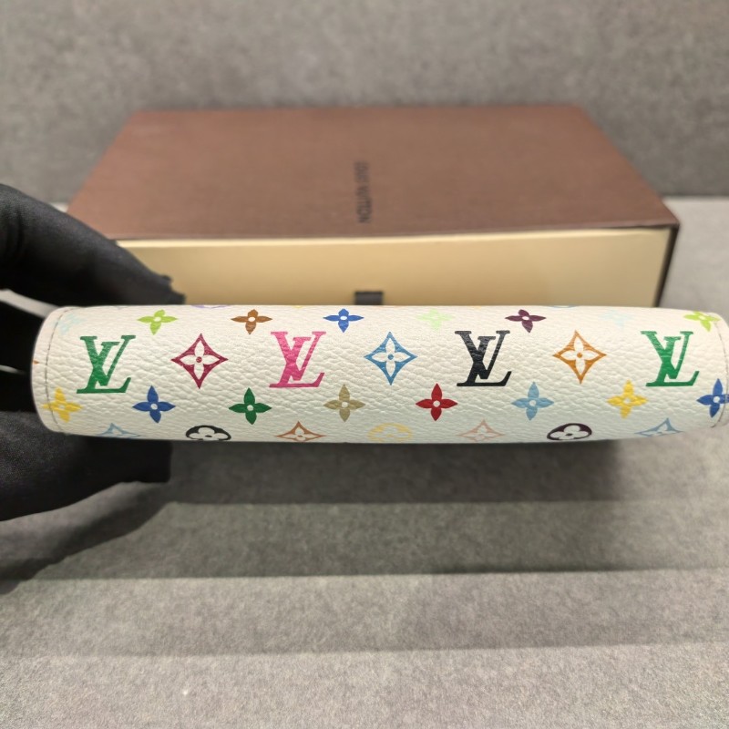 LV路易威登 白三彩中長款錢包 三折錢夾-3