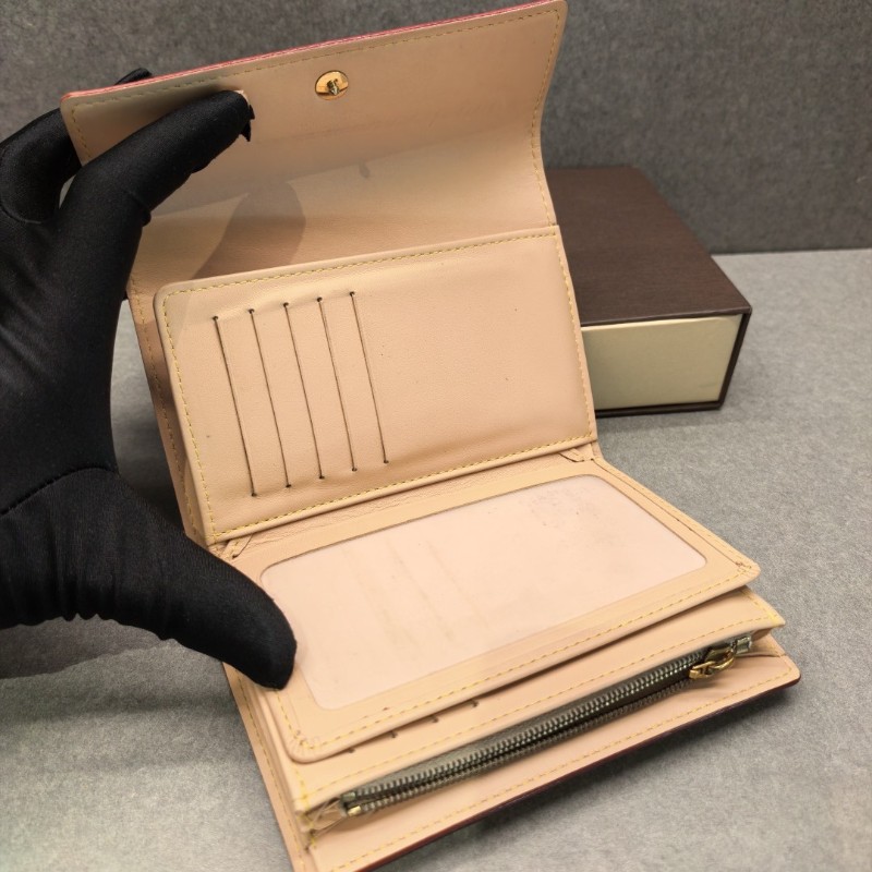 LV路易威登 白三彩中長款錢包 三折錢夾-14