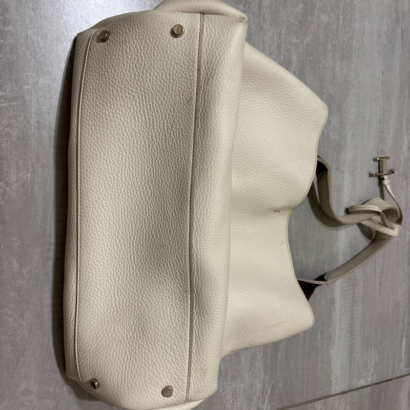 Tod’s肩背包 白色 荔枝紋-8