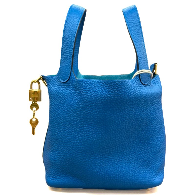 【2330】愛馬仕Hermès Picotin Lock 18 Blue Zanzibar Handbag A Stamp TC皮-0