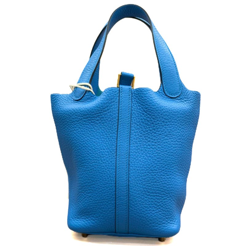 【2330】愛馬仕Hermès Picotin Lock 18 Blue Zanzibar Handbag A Stamp TC皮-3