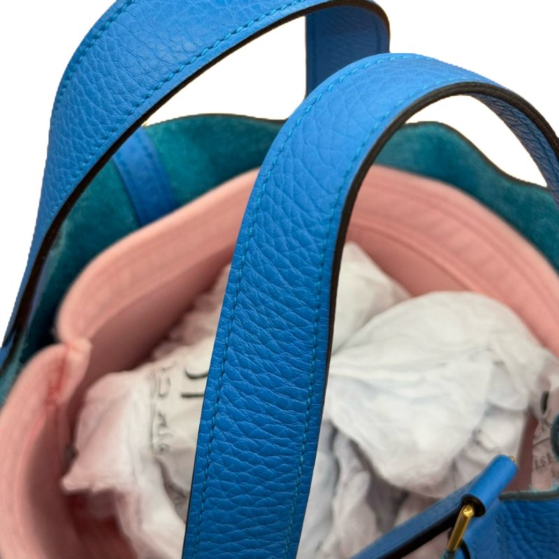 【2330】愛馬仕Hermès Picotin Lock 18 Blue Zanzibar Handbag A Stamp TC皮-4