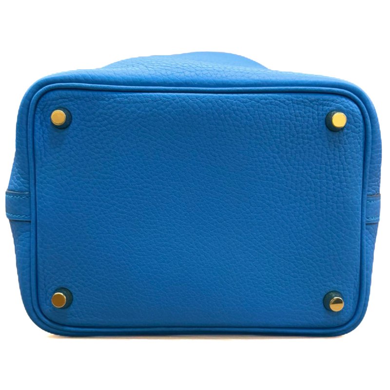 【2330】愛馬仕Hermès Picotin Lock 18 Blue Zanzibar Handbag A Stamp TC皮-5