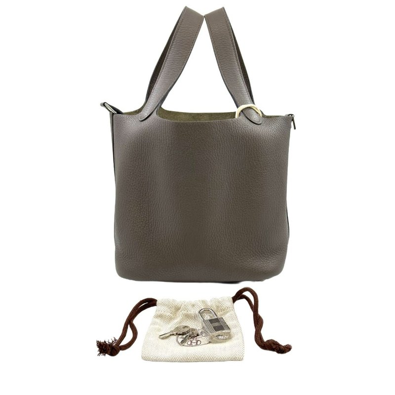 ［2606］愛馬仕Hermes PICOTIN 18 錫氣灰 TC皮  A刻-0