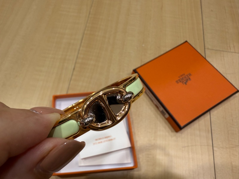 Hermes 愛馬仕 綠色 PM豬鼻子手鐲-0