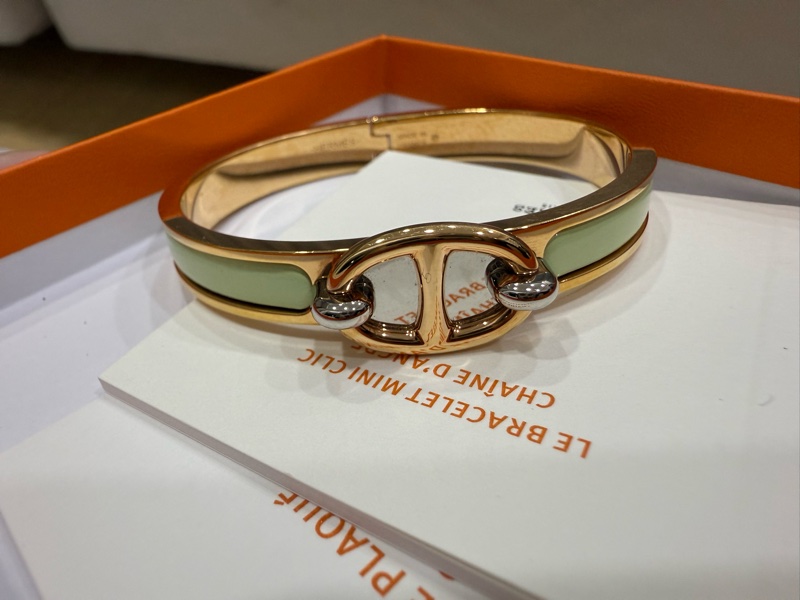 Hermes 愛馬仕 綠色 PM豬鼻子手鐲-1